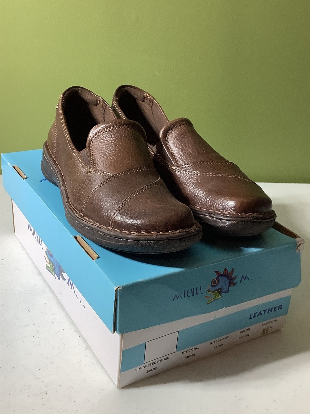 Michel M… Kenya brown slip ons, size 8.5